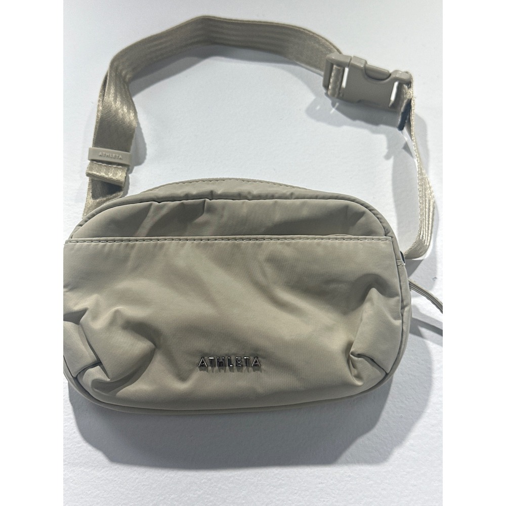 Athleta Revive Hip Belt Bag Beige Tan Adjustable Waist Pack Crossbody Pouch